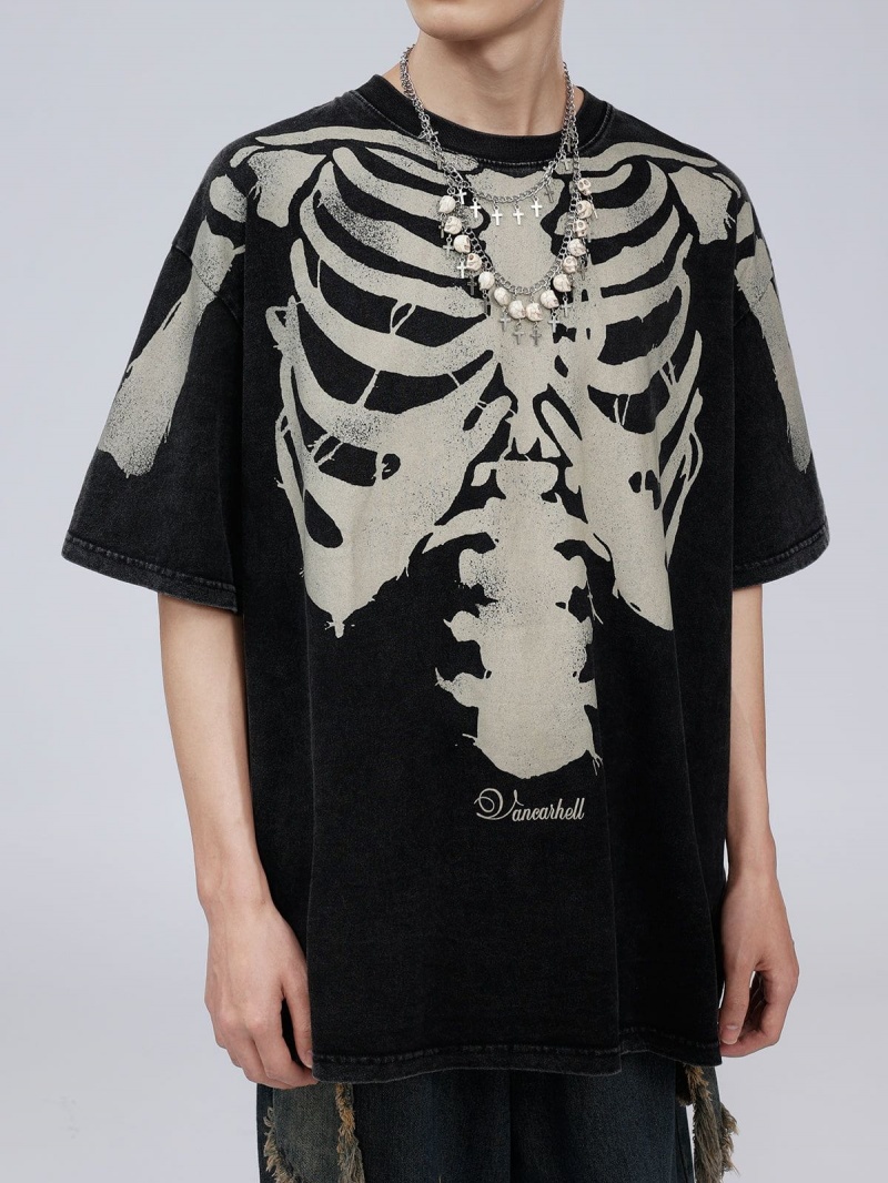 Noir  T Shirts Aelfric Eden Skeleton Print Tee - RMI-9211397